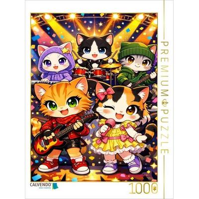 CALVENDO Puzzle Mia und die Miezband | 1000 Teile Lege-Größe 64x48cm Foto-Puzzle für glückliche Stunden
