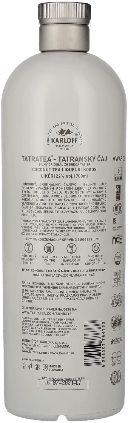Tatratea Likör TATRATEA Coconut Tea Liqueur 22% Vol. 0,7l