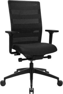 Topstar Bürostuhl Sitness AirWork, mit Armlehnen, 3D-Auto-Synchronmechanik, Muldensitz, Netzrücken, schwarz