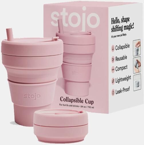 STOJO POCKET CUP 355ml (COPO COLAPSAVEL)-CARNATION