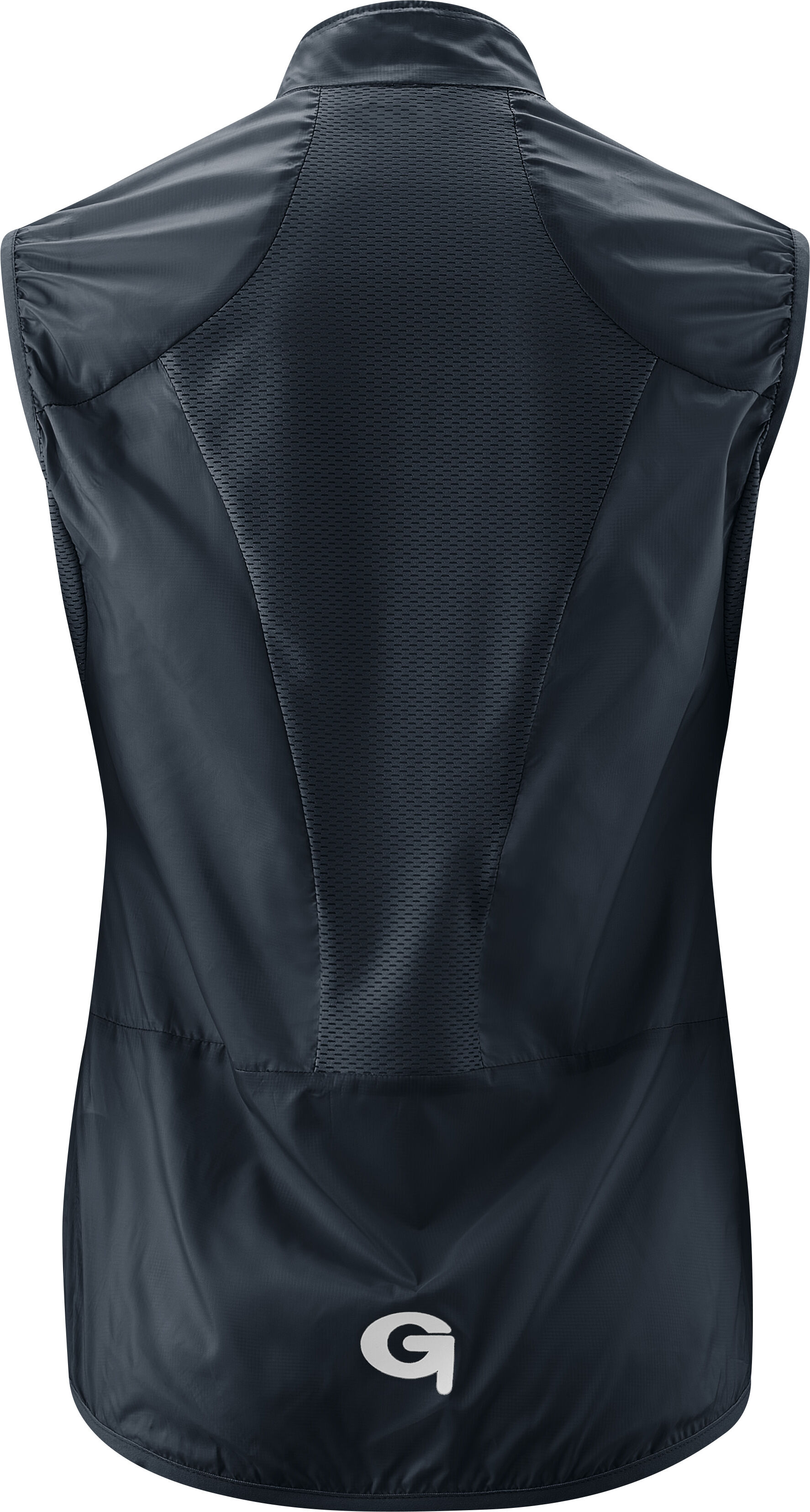 Funktionsweste GONSO "Road Vest Wind W", Damen, Gr. 48, blau (nachtblau), 100% Polyester, Westen Funktionsweste, Damen Weste, atmungsaktive Radweste, leichte Windweste, Tight Fit nachtblau 48