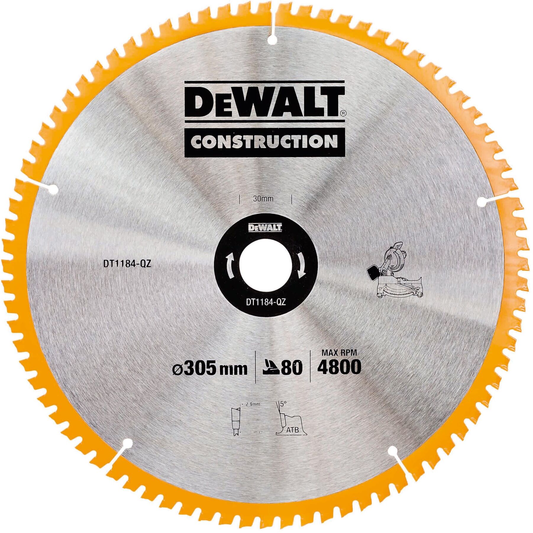 DEWALT Bau KSB Stationär 305x30x2.41 80WZ 7° DT1184-QZ)