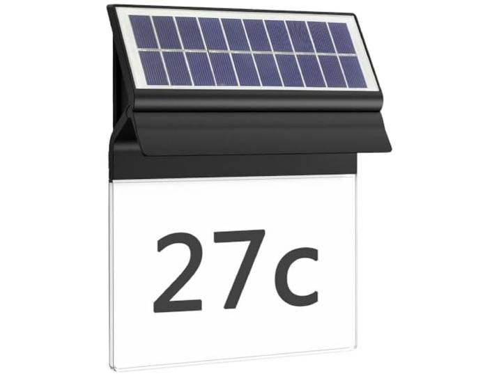 PHILIPS Outdoor Solar Enkara Wandleuchte mit Hausnummer, 0,2W, Tageslichtsensor, 2700 Kelvin, schwarz