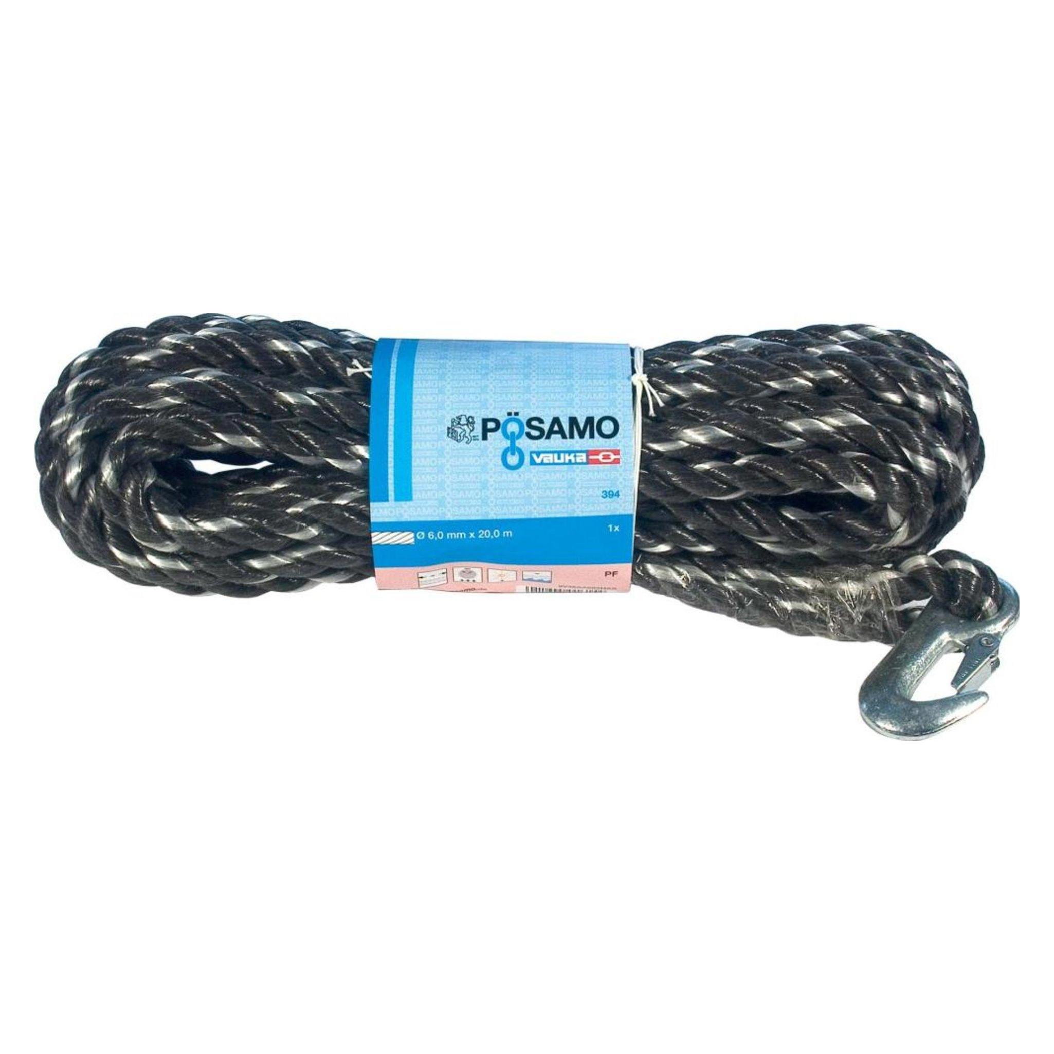 Magni PP-Seil gedr. schw/weiss 14,0mmx10m Docke m.Hacken (10 m) (4011645009217)