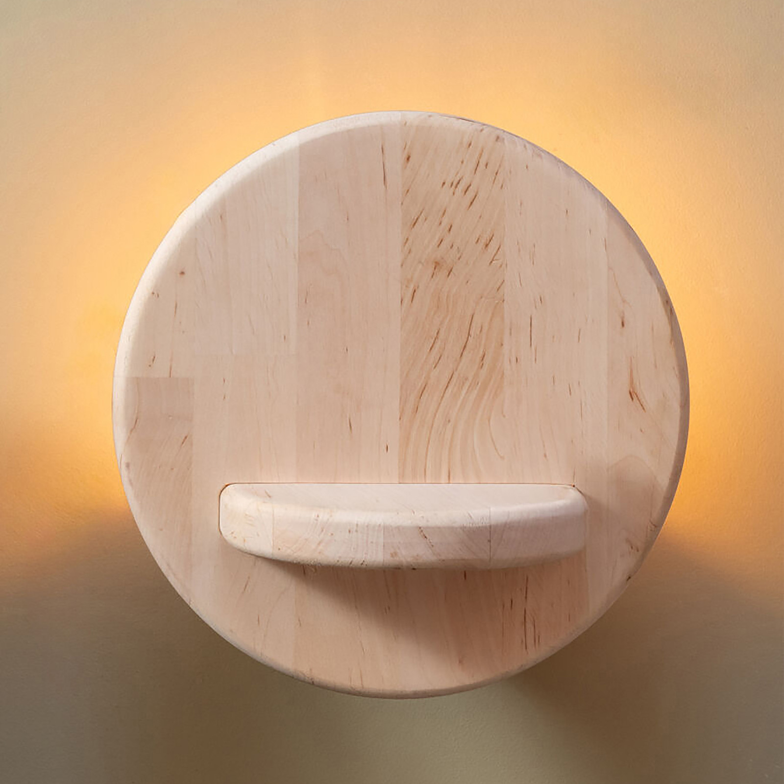 GOOD&MOJO Wandlamp Corsica Beukenhout Beige Ø 18cm