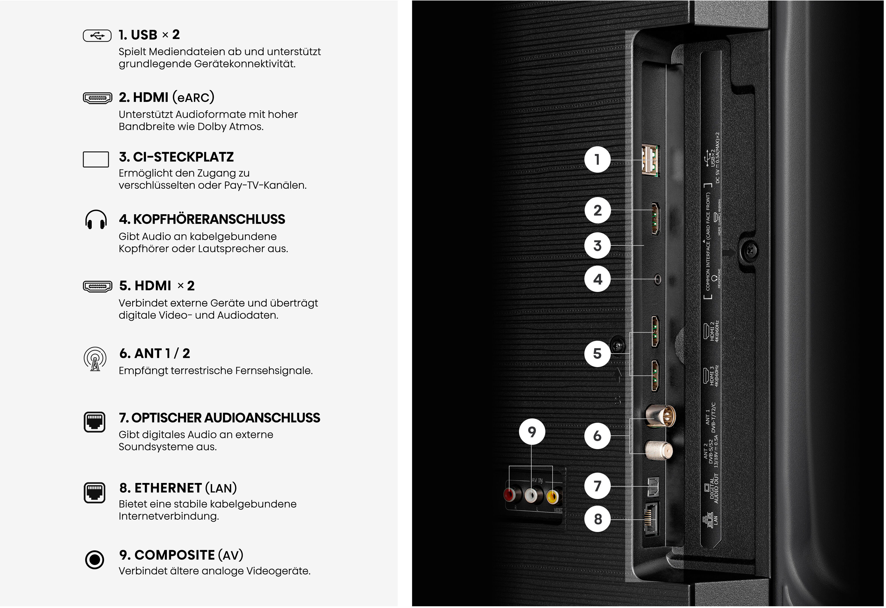 HISENSE DLED-Fernseher "55E6DS", Energieeffizienz: E, schwarz (schwarz, dunkelgrau), 55 ″, Fernseher, DLED-Fernseher