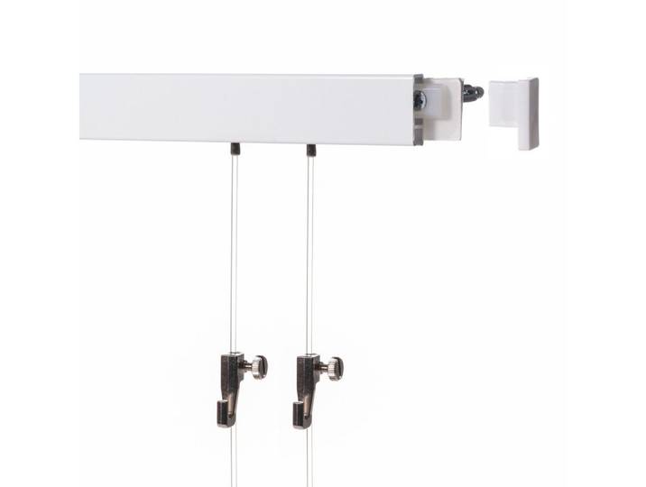 SOFT-RAIL Bilderschienenset Galerieschiene 12 Meter (6 x 2 m) BUDGET, Wandmontage, inkl. Montagematerial, Seile und Haken