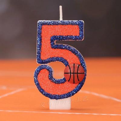 Uplift Treasures Basketball Number Birthday Cake Candle 5