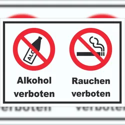 HB-Druck Schild Alkohol Rauchen verboten A4 (210x297mm)