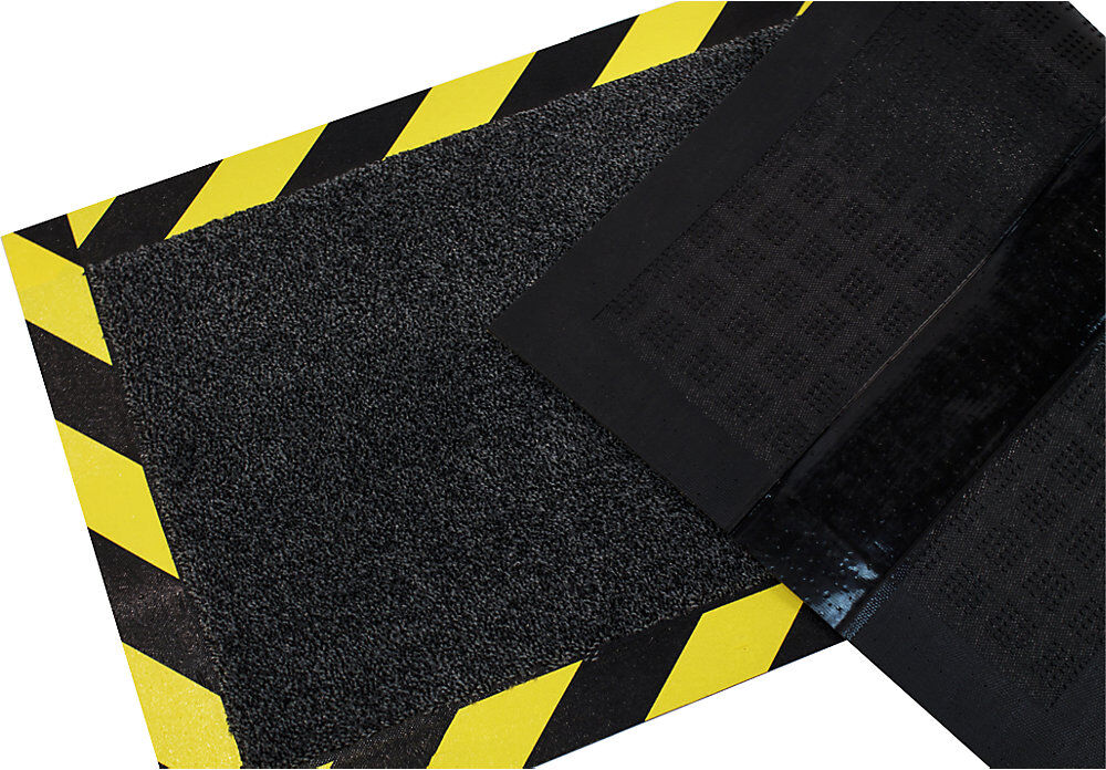 Kabelschutzmatte, LxBxH 1200 x 400 x 4 mm, schwarz / gelb COBA