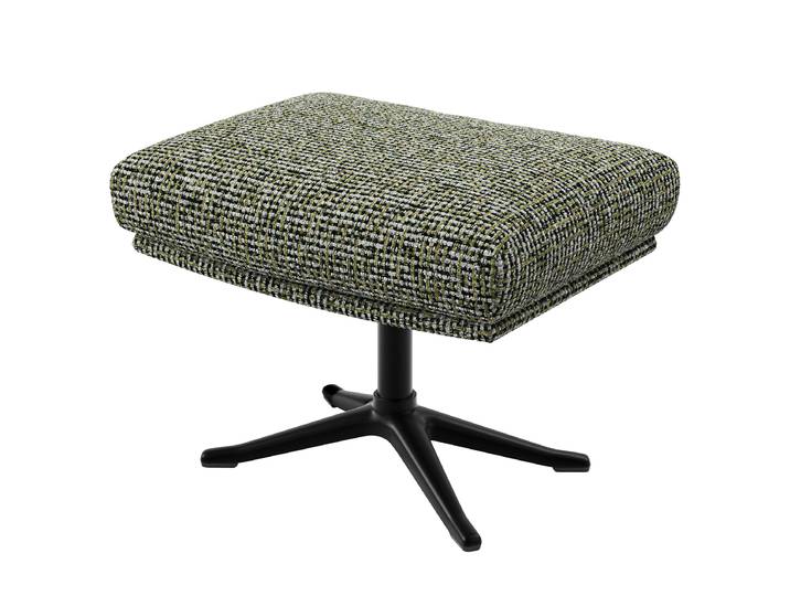 Hocker mit Kreuzfuß 54 x 41 x 41cm Grün/Moosgrün Schwarz Chenille Enne: Moosgrün