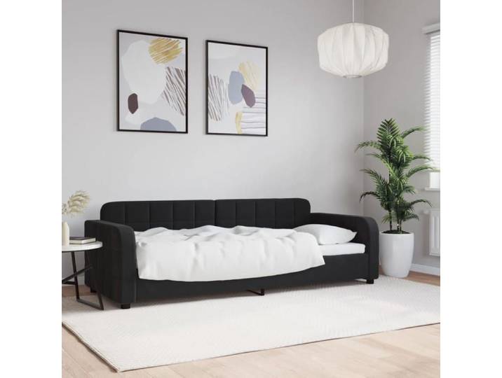 Lit de repos - sans matelas - noir 80x200 cm velours 9808155