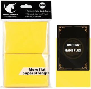 Uplift Essentials Matte Standard Card Sleeves 100 Pack Trading Card Protectors For TCG And Board Games yellow
