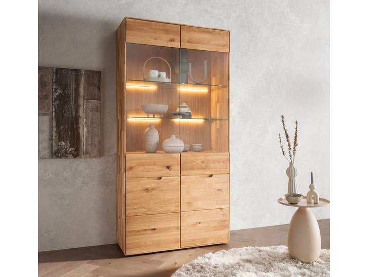 Vitrine 100x200cm 'Kent' Wildeiche massiv