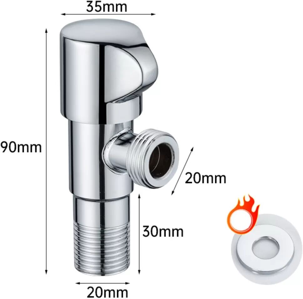 INF Edelstahl Eckventil - Hoher Durchfluss, Ein Eingang, Ein Ausgang, Ideal für Toiletten und Küchenarmaturen