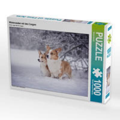 CALVENDO Puzzle Winterzauber mit den Corgwn 1000 Teile Lege-Größe 64 x 48 cm Foto-Puzzle Bild von Maria Ahrens