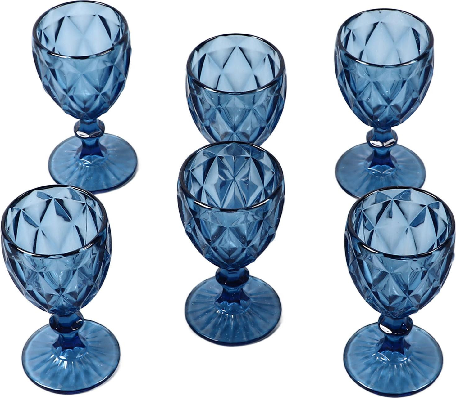 Cocosity Set van 6 vintage wijnglazen, 240 ml