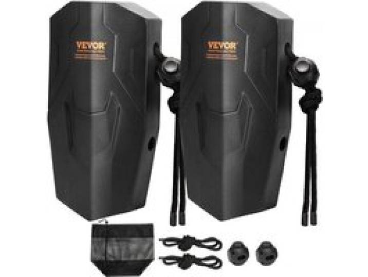 VEVOR Fender-Set 2 Fenders 21,84 x 40,64 cm EVA Bootsfender, Horizontale oder vertikale Montage, Stegfender mit Polyesterseile & Kabelschloss Aufbewahrungstasche, UV-geschützt Bootsfender Schwarz