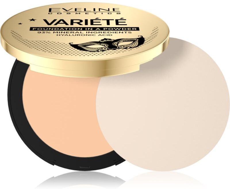 Eveline Cosmetics Variété mineral compact powder with applicator shade 02 Natural 8 g