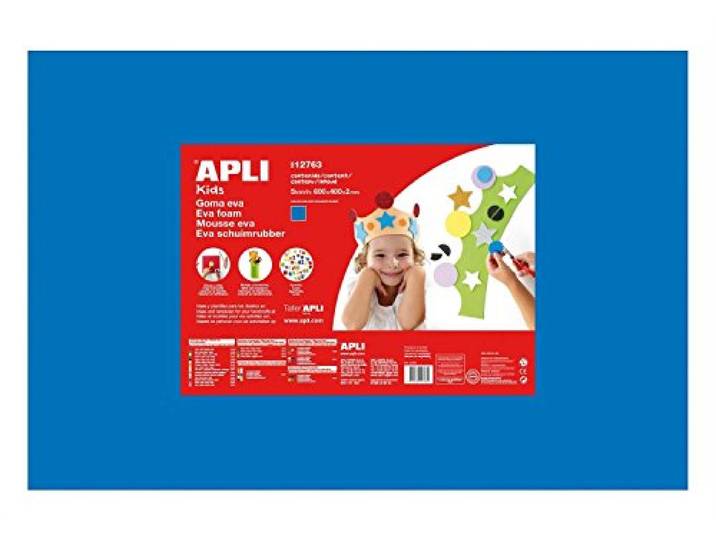 APLI Kids 12763 - Blauw EVA-schuim 600 x 400 mm 5 vellen