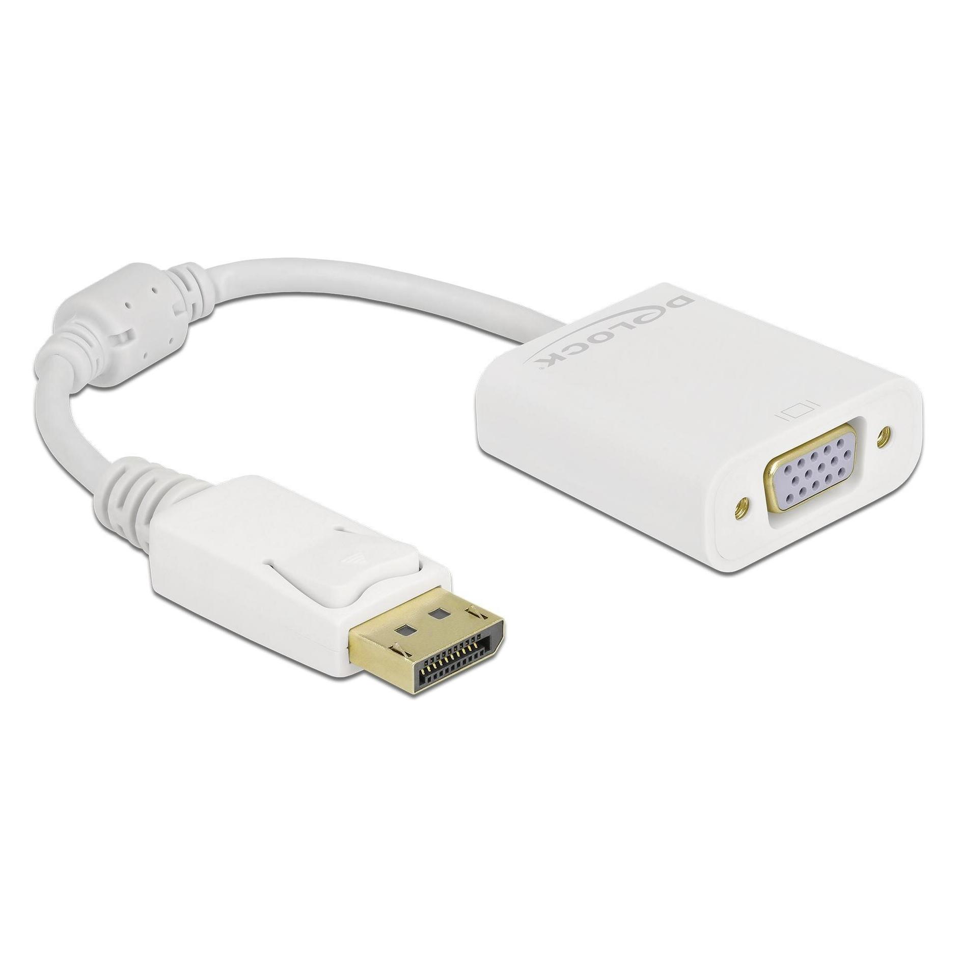 Delock Adapter DisplayPort 1.2 Stecker zu VGA Buchse Passiv weiss (DisplayPort) (61007)