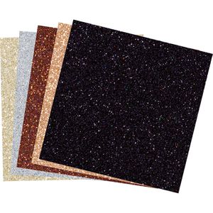 Folia Fotokarton Glitterkarton Classic 50 x 70 cm, 5 Farben sortiert, 300g/m², 5 Blatt