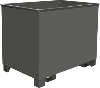 Behälter für Routenzüge Typ C 80, für Feststoffe, 3-fach stapelbar, Inhalt 0,8 m³, bis 1000 kg, mausgrau RAL 7005