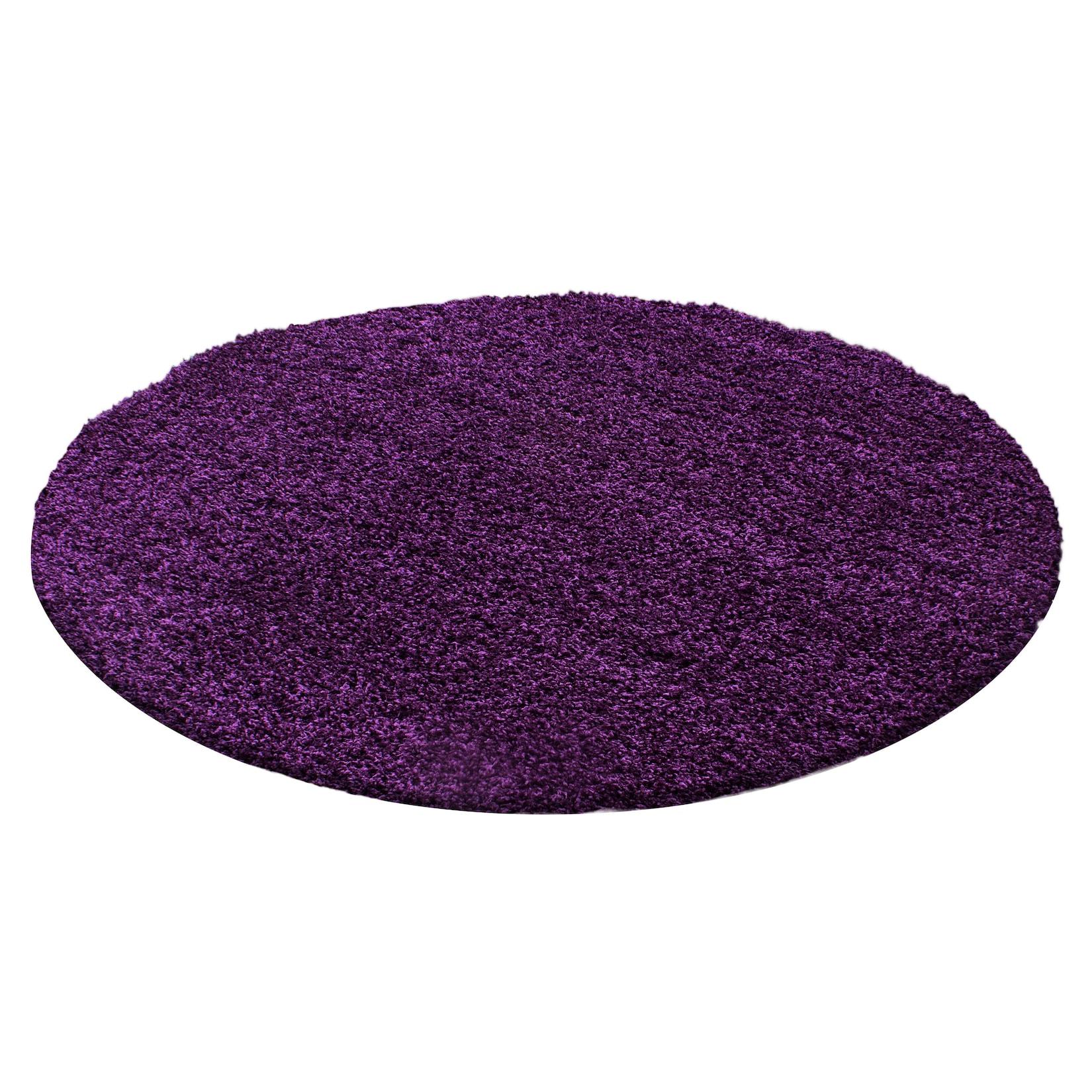 Hochflorteppich RHEIN, einfarbig, Violett, Ø 120 cm