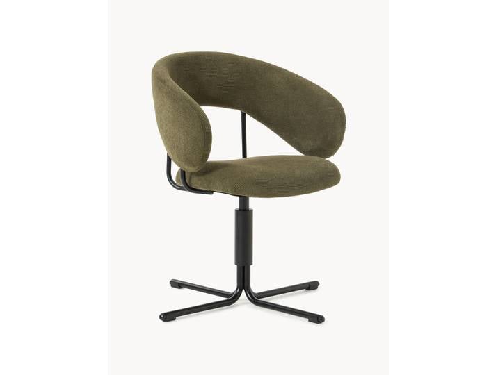 Chaise pivotante rembourrée avec accoudoirs Darien