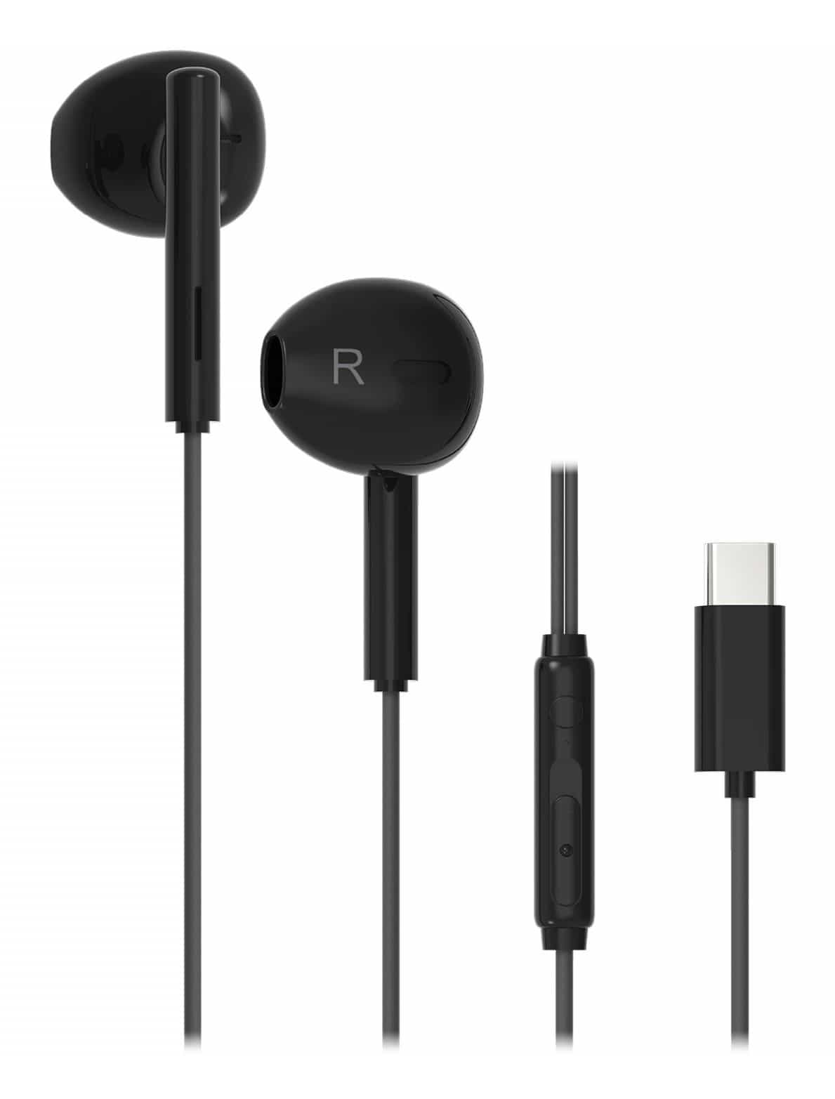 Vivanco In-Ear Kopfhörer kabelgebunden USB Typ-C USB Type-C Capsule (Schwarz) 64120