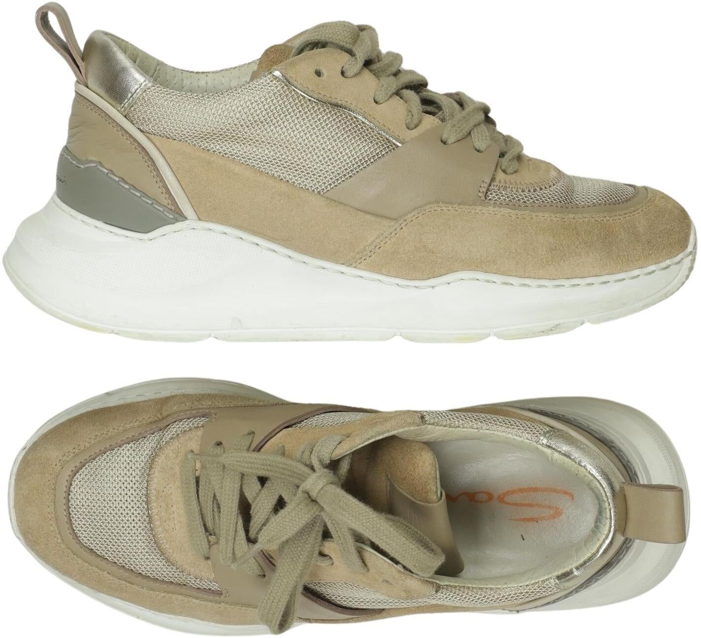 Santoni Damen Sneaker, Beige, Gr. EU 36, Leder - Second Hand
