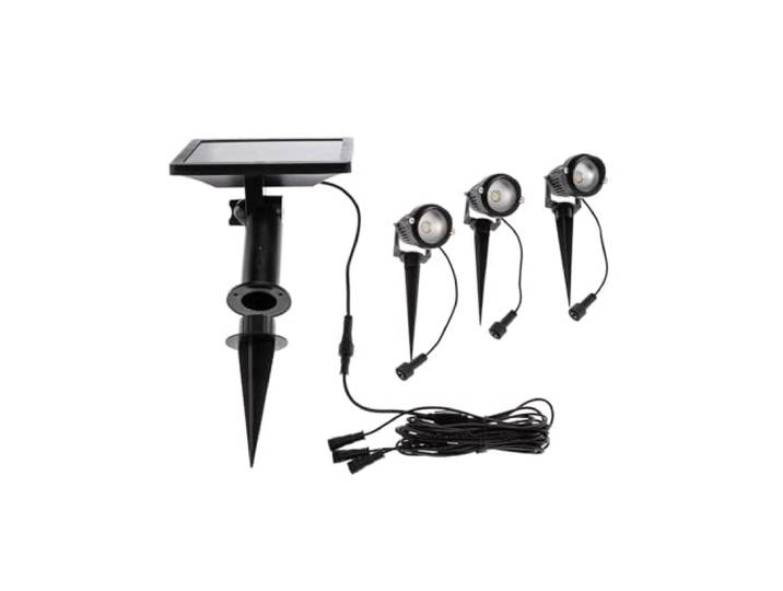 Lindby 3er Set LED Solarleuchten Malida (spritzwassergeschützt (Modern) in Schwarz aus Aluminium (3 flammig,) - Solarlampe Solarleuchte Garten