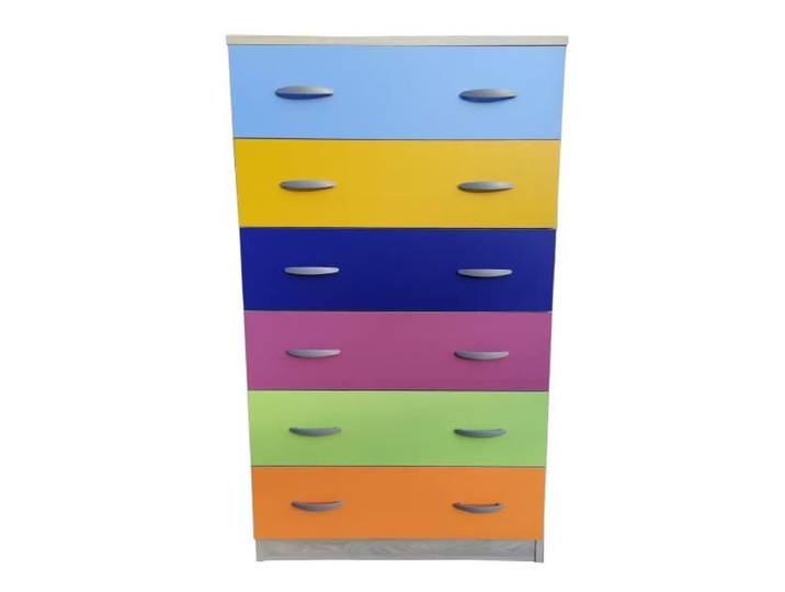 Commode MULTICOLORE - Septum - 6 tiroirs - Bois - Panneaux de particules - Chambre