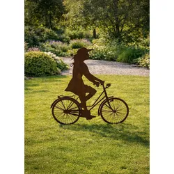 Badeko Deko-Fahrradfahrerin „Annelies“ in Edelrostoptik