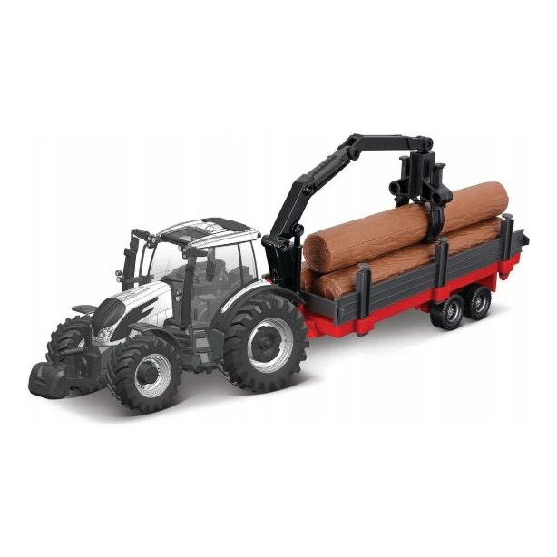 Bburago Diecast 1:43 Farmaland Valtra N174 with accessories Ages 3+ 18-31704 (100058086)