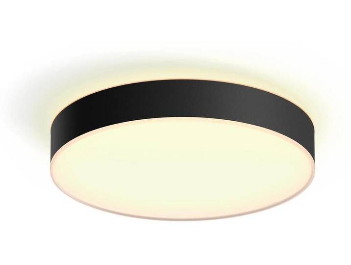 Philips Hue White ambience Enrave Deckenleuchte L schwarz + Dimmschalter, Intelligente Deckenbeleuchtung, Bluetooth/Zigbee, Schwarz, LED, Metall, Nicht austauschbare(s) Leuchtmittel