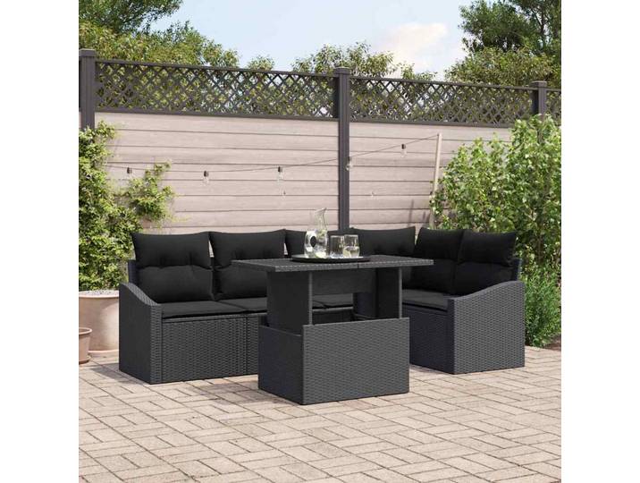 vidaXL Garten-Sofa-Set 6 stk. Schwarz