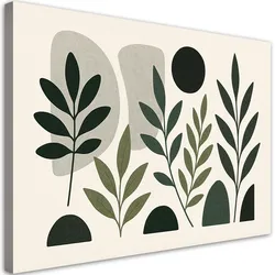 LEINWANDBILD Blätter Abstraktion Grün Natur 120x80cm