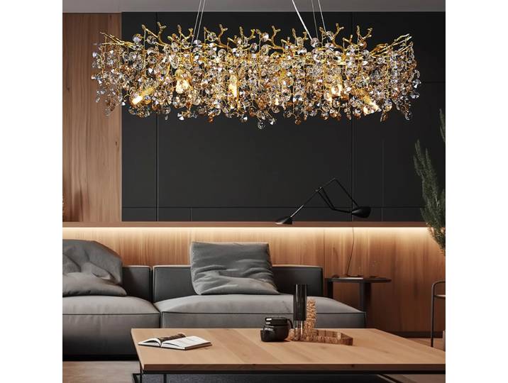 Lustre en cristal de fleur de soleil pour cuisine, table, salle à manger, restaurant, luminaire de luxe
