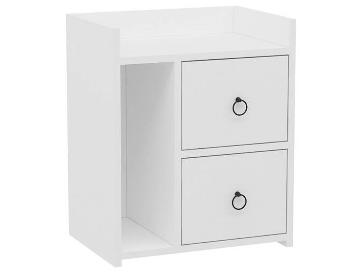 Livetastic Nachtschrank, Weiß, 50x60x35 cm, Schlafzimmer, Nachttische