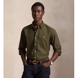 Polo Ralph Lauren für Herren. 710805564520 Grün gefärbtes Custom Fit Oxfordhemd (S), Lässig, Baumwolle, Langarm
