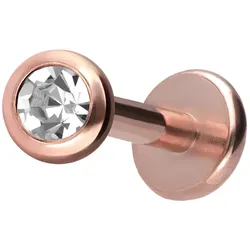 Titan Labret mit Innengewinde KRISTALL