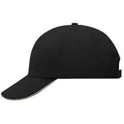Basecap Raver"MB6112 "6-Panel-Sandwich - schwarz/beige