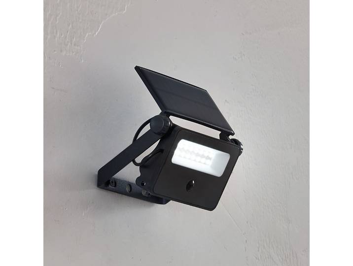 Rikard LED Solarzelle Wandleuchte Schwarz - Lindby Rikad - Terrasse - Modern - Edelstahl - Einflammig