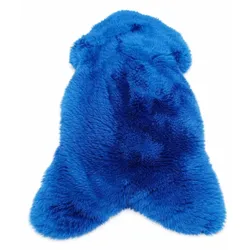 LAMMFELL Öko bunt gefärbt weich Fell Teppich Himmelblau ca. 90 cm