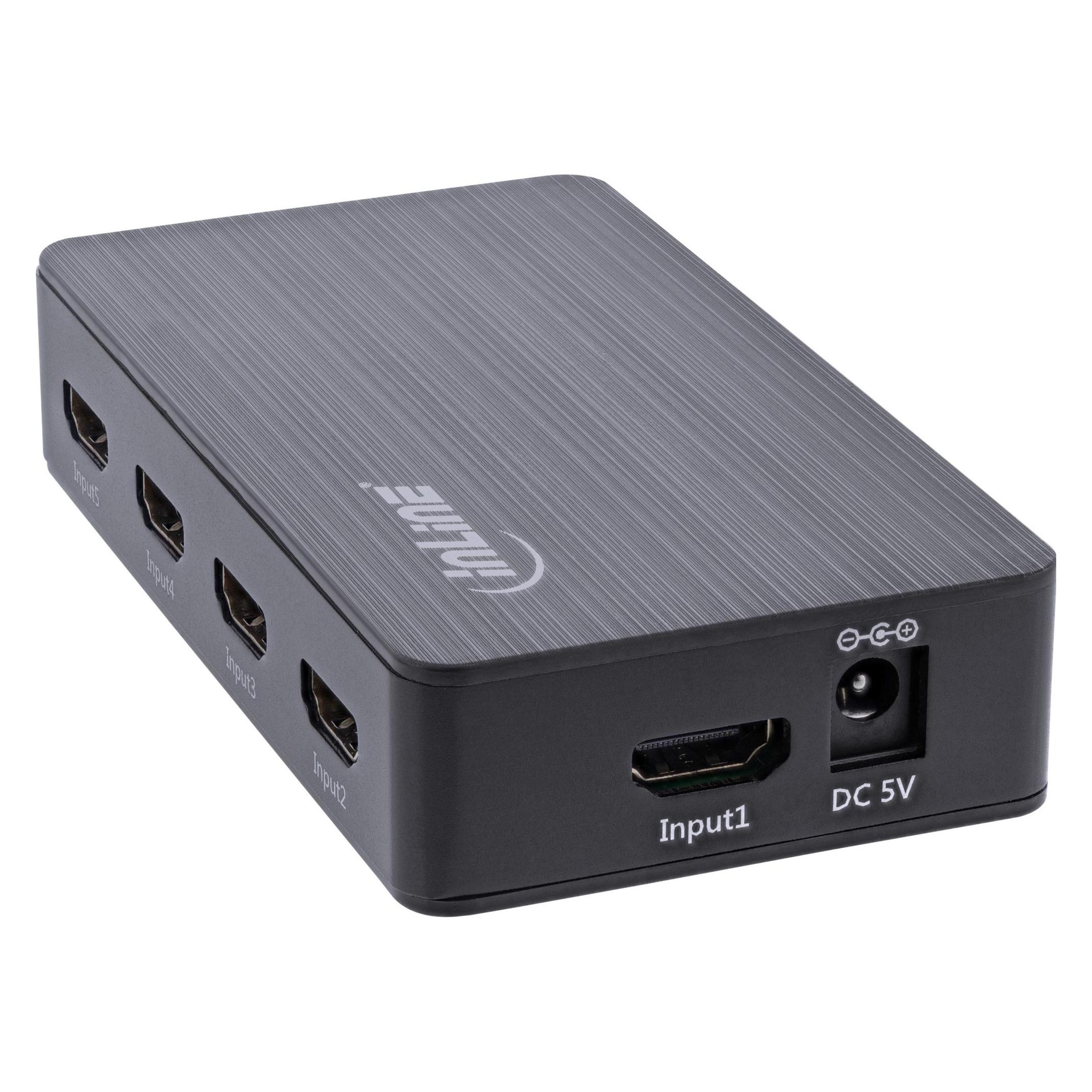 InLine HDMI Switch, 5-fach, 4K2K@60Hz, HDCP 2.2 (65019)