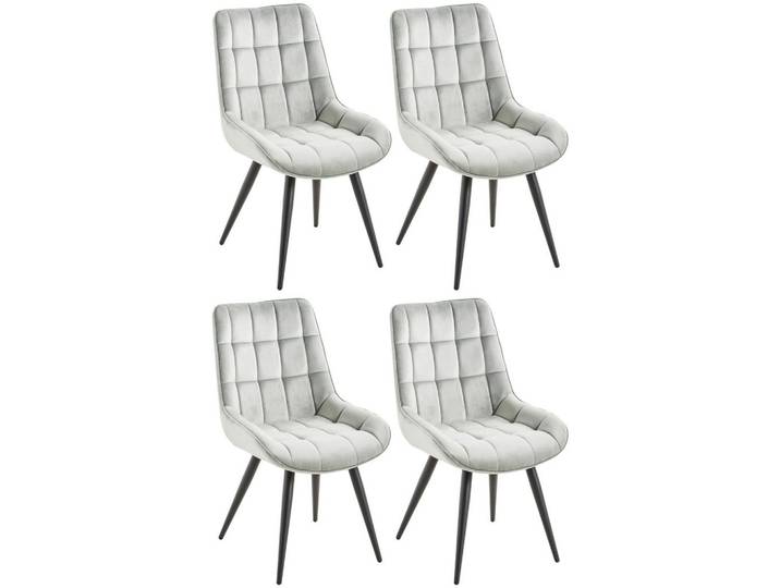 Schalenstuhl Marion Grau Samt Gepolstert