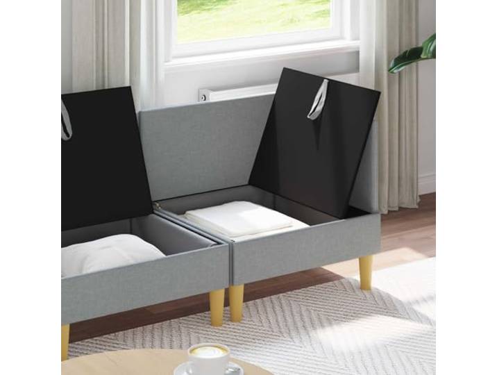 KTHLBRH Sofa-Set, modular, 3-Sitzer, Hellgrau mit Stauraum Langlebiger Stoff, zeitgenössisches Design, abnehmbare Bezüge, pflegeleicht
