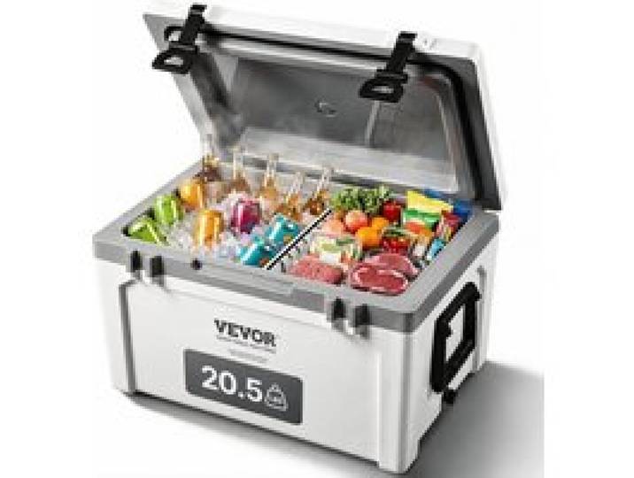 VEVOR Glacière Portable 49,2 L 45-50 Canettes Glacière Rigide Isotherme Hermétique en Plastique PP Isolation en Mousse pour Garder au Froid les Aliments Boissons Randonnée Pique-Nique 62,5x43x45 cm