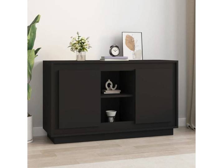 Buffet-Meuble de rangement Noir 102x35x60 cm bois d'ingénierie